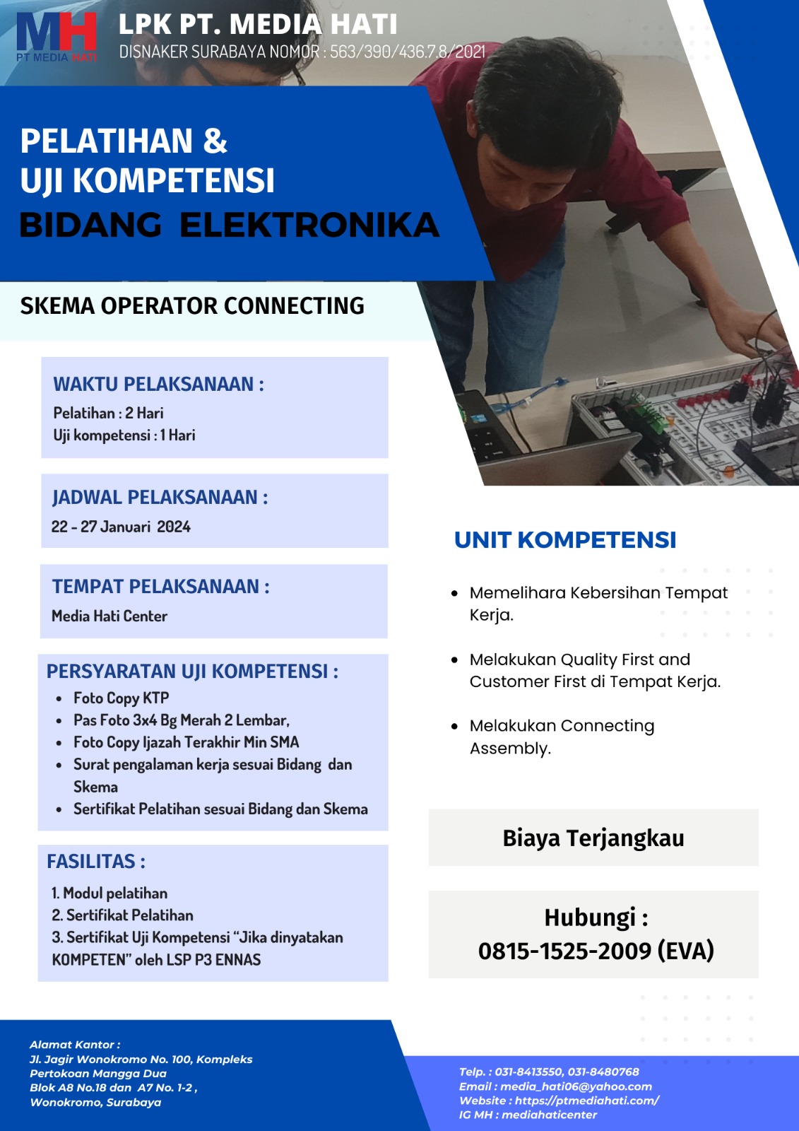 INFO PELATIHAN & UJI KOMPETENSI 22 - 27 JANUARI 2024